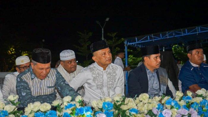 Perayaan Isra Mi'raj Pemkab Morotai, Maluku Utara di Masjid Agung Baiturrahman, Senin (27/1/2025) malam.