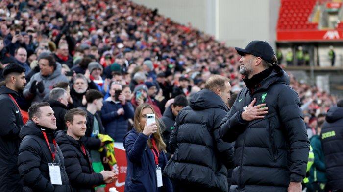 Jurgen Klopp saat Liverpool melaju ke putaran kelima FA Cup setelah meraup kemenangan telak 5-2 atas Norwich City, Minggu (28/1/2024).