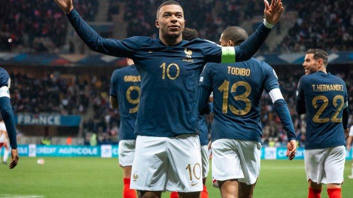 Kylian Mbappe saat Prancis menaklukkan Gibraltar dengan skor 14-0 dalam Grup B Kualifikasi Euro 2024 di Allianz Riviera, Paris, Sabtu (18/11/2023) atau Minggu (19/18/2023) dini hari WIB.
