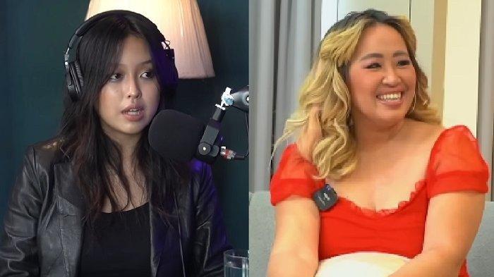 KOLASE FOTO Michelle Ashley, putri Pinkan Mambo, dalam podcast Nadia Alaydrus (kiri) dan Pinkan Mambo (kanan).