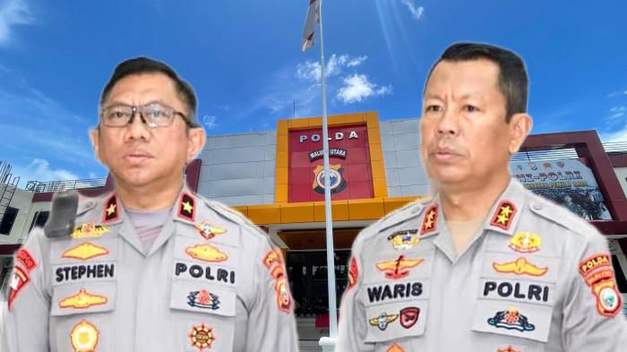 DAFTAR - Kepala Kepolisian Daerah (Kapolda) Maluku Utara Irjen Pol Waris Agono (kanan) bersama Wakapolda Maluku Utara Brigjen Pol Stephen M Napiun (kiri), Senin (28/7/2025).
