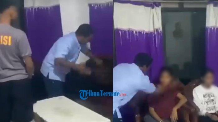 PENGANIAYAAN SISWA SMP - Tangkapan layar rekaman video terduga pelaku saat melakukan dugaan penganiayaan terhadap tiga siswi di Kota Ternate, Maluku Utara, Senin (10/2/2025).