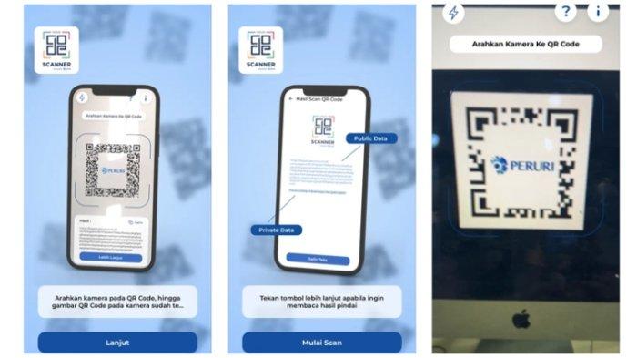 Ilustrasi cara cek keaslian e-meterai melalui aplikasi Peruri Scanner