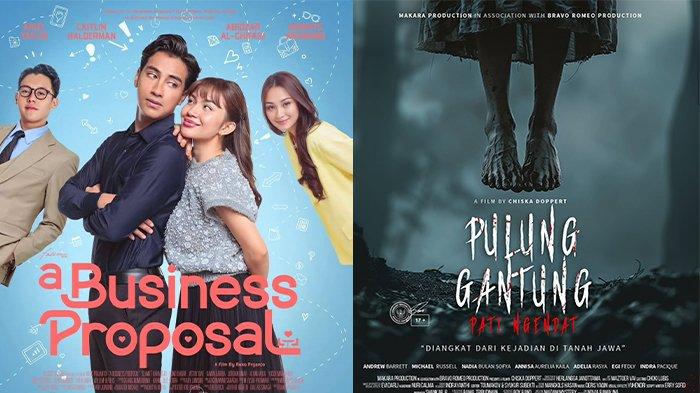 JADWAL BIOSKOP - Poster film A Business Proposal dan Pulung Gantung - Pati Ngendat yang diunduh dari Instagram @abusinessproposal dan @filmpulunggantung Kamis (6/2/2025). Hari ini Kamis (6/2/2025) tayang perdana di Bioskop XXI Ternate, Maluku Utara.