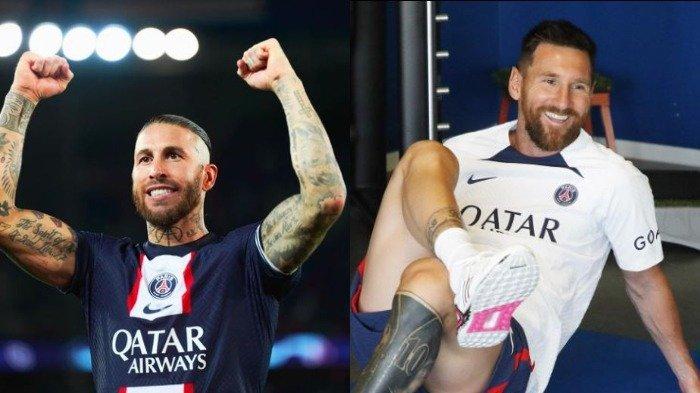 Sergio Ramos (kiri) dan Lionel Messi (kanan).