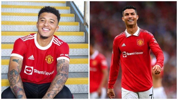 KOLASE FOTO Jadon Sancho dan Cristiano Ronaldo