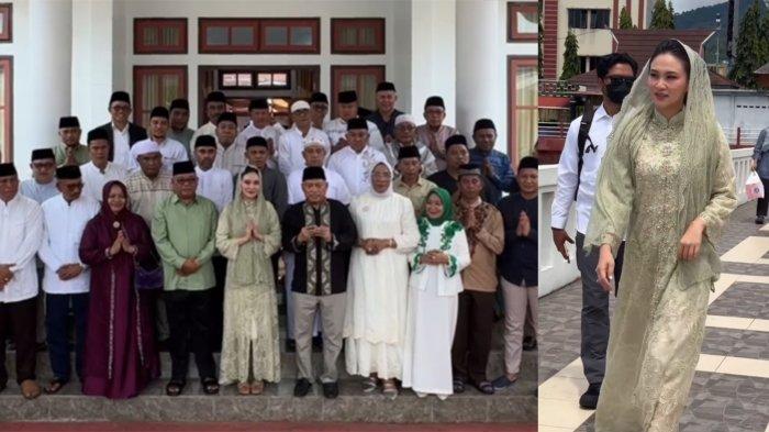 LEBARAN SHERLY LAOS - Kolase foto dari tangkapan layar video unggahan Sherly Laos di Instagram @s_tjo, Senin (31/3/2025). Sherly Laos lebaran pertama sebagai Gubernur Maluku Utara bersama Forkopimda hingga OPD di rumah dinas Wagub Sarbin Sehe.