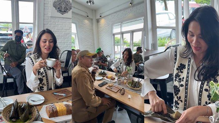 SHERLY LAOS - Kolase foto Gubernur Maluku Utara Sherly Laos ngopi bersama Bupati Tapanuli Utara Jonius Taripar serta Fokopimda.