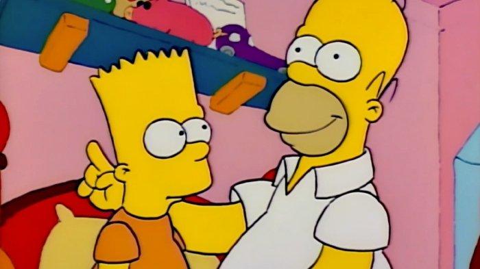 Adegan dalam film kartun The Simpsons. Penulis dan animator The Simpsons akhirnya membongkar rahasia kemampuan bisa memprediksi peristiwa masa depan lewat film kartunnya.