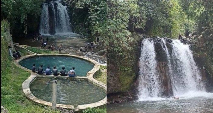 Penampakan Air Terjun Babak Pelangi di Desa Lantan, Kecamatan Batukliang Utara, Lombok Tengah.