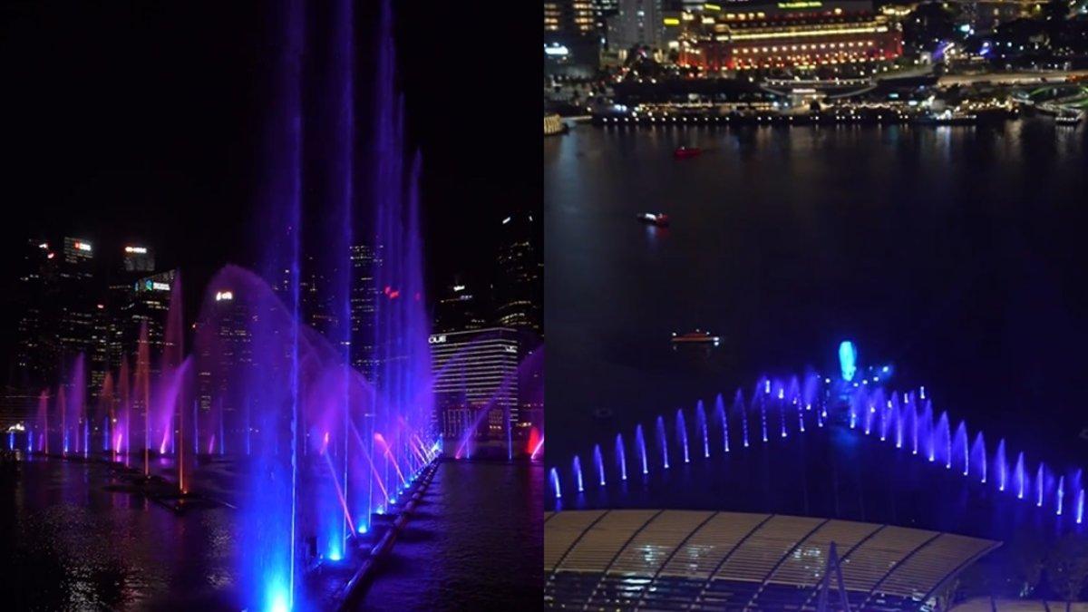 The Eras Tour Light and Water Show digelar memeriahkan konser Taylor Swift di Singapura.