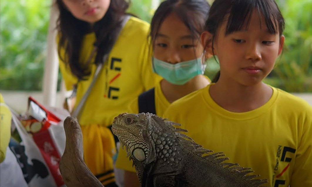 Anak-anak yang mengunjungi Jagat Satwa Nusantara, Taman Mini Indonesia Indah (TMII), Jakarta.
