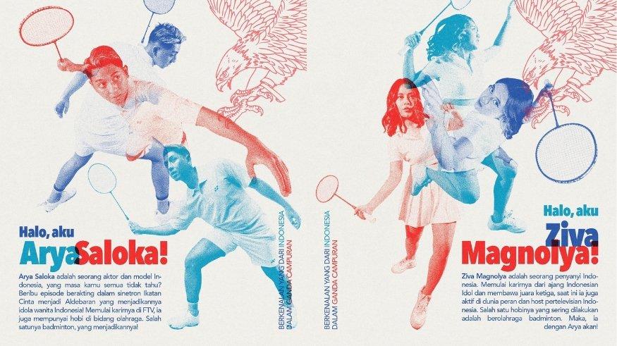 Pada pertandingan ganda campuran Tepok Bulu 2023, artis Indonesia akan diikuti oleh Arya Saloka dan Ziva Magnolya.