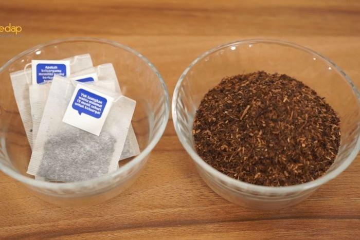 Bahan membuat es teh.