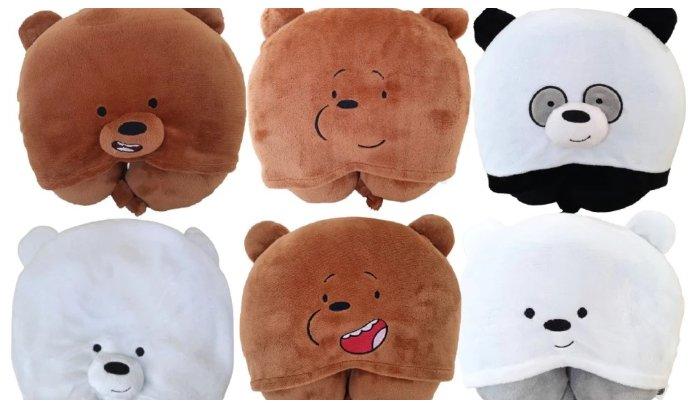 Bantal leher untuk traveling, produk dari J&J Hoodie Panda Family