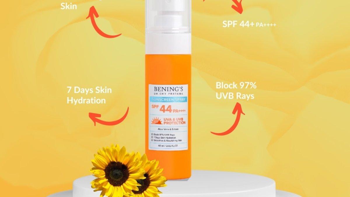 Benings Clinic, satu sunscreen SPF 50 terlaris 2024 yang dapat melindungi kulit dari paparan sinar matahari.