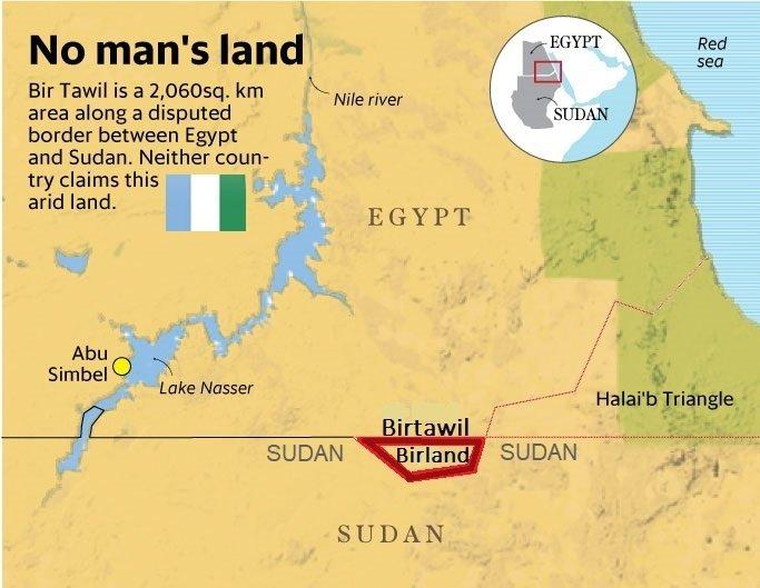 Bir-Tawil menjadi pembatasan antara Mesir dan Sudan