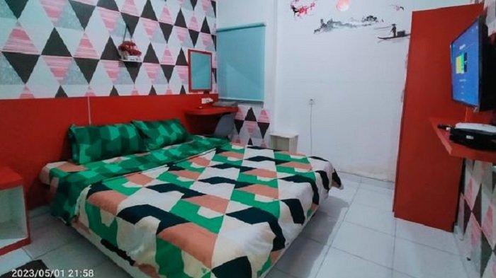 Kamar penginapan di hotel Bolang Apartel at Aeropolis Apartment, Tangerang, Banten.
