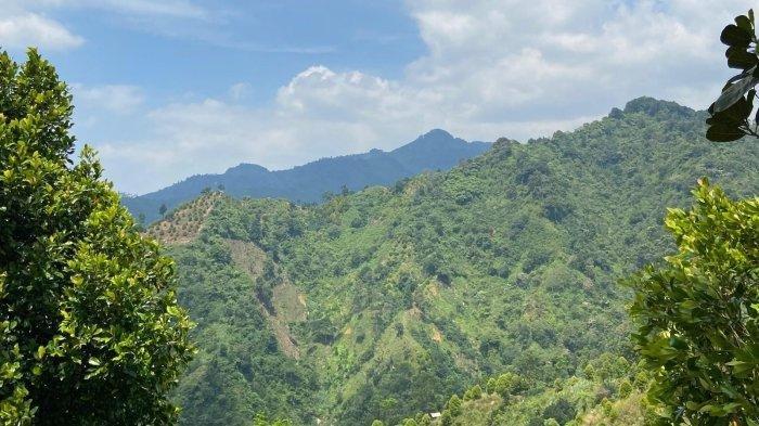 Bukit Paniisan menyajikan pemandangan perbukitan di jalur pendakian menuju puncak.