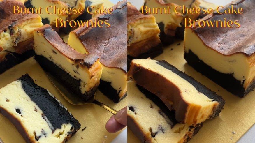 Burnt Cheesecake Brownies Ranels Cake.