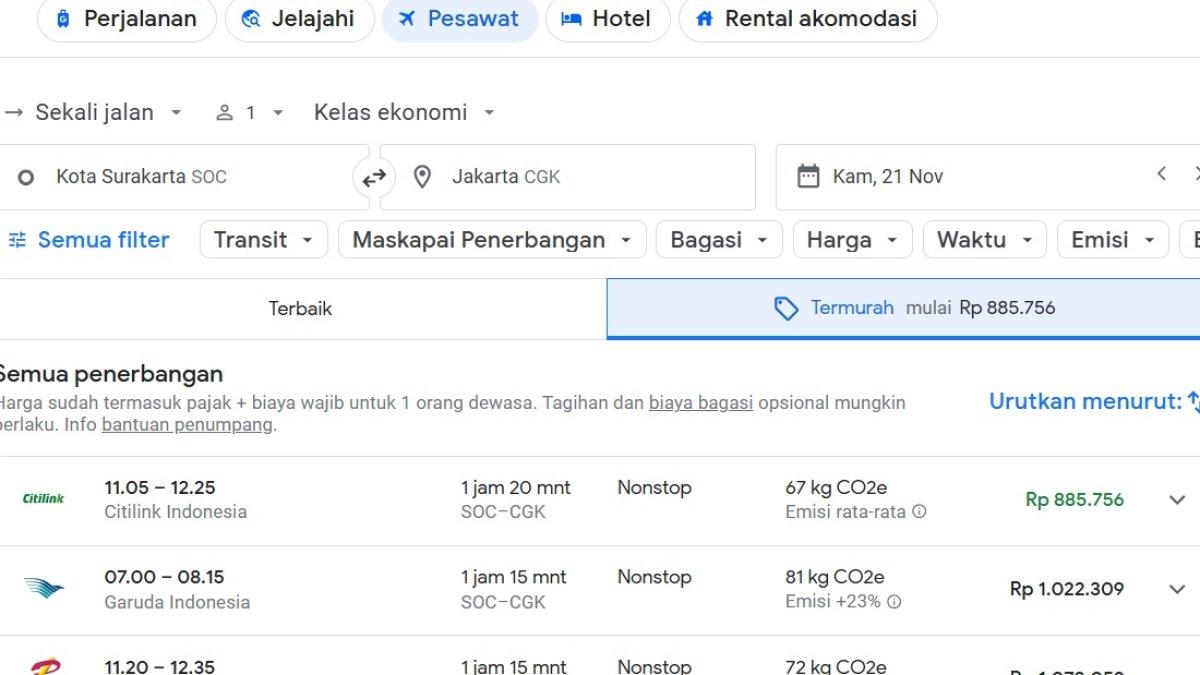 Cara mendapatkan tiket pesawat murah melalui Google Flights