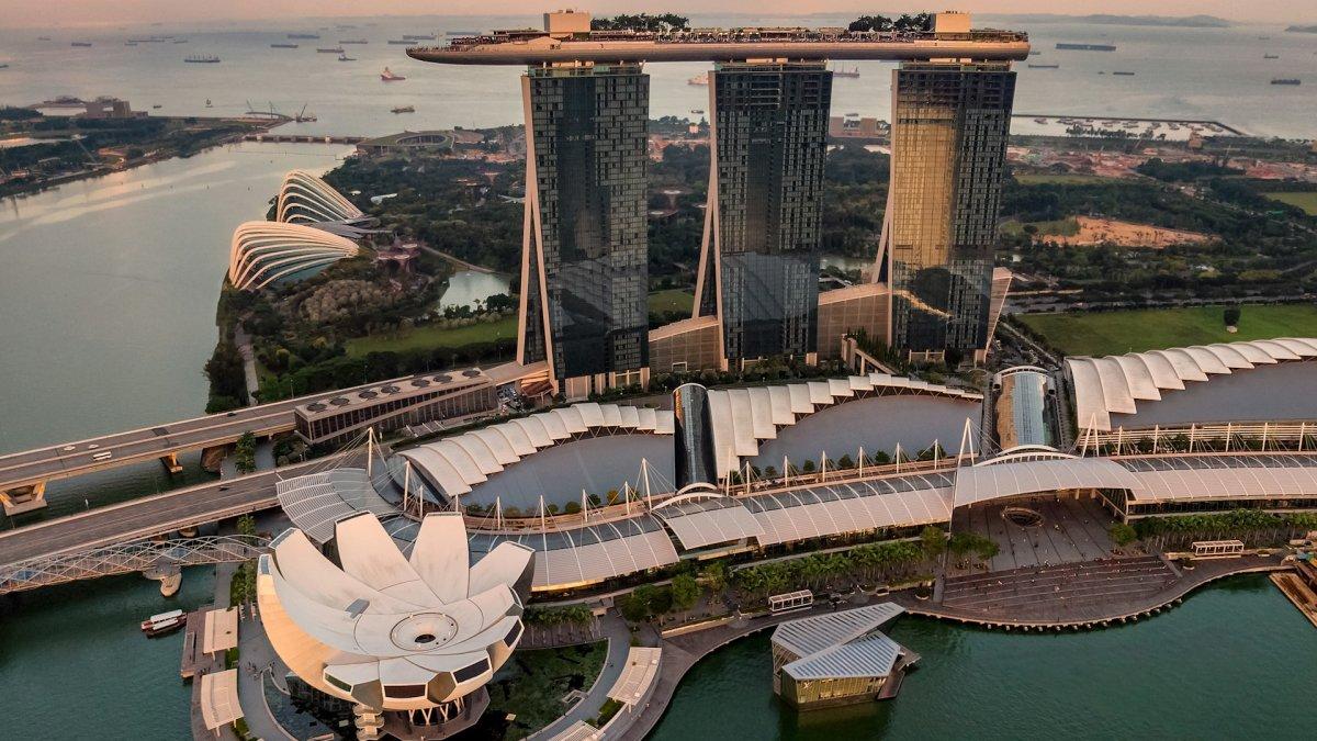 Ilustrasi pemandangan di Singapura.