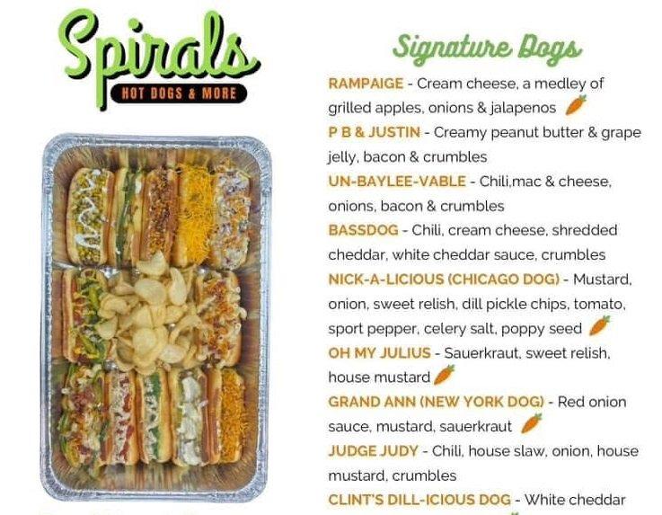Daftar menu Spirals: Hot Dogs & More yang diabadikan Nick Chappell