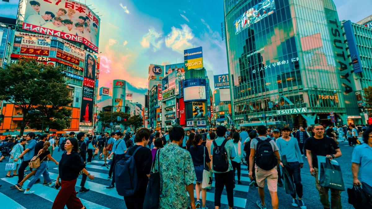 Suasana sore di Shibuya, Tokyo Jepang