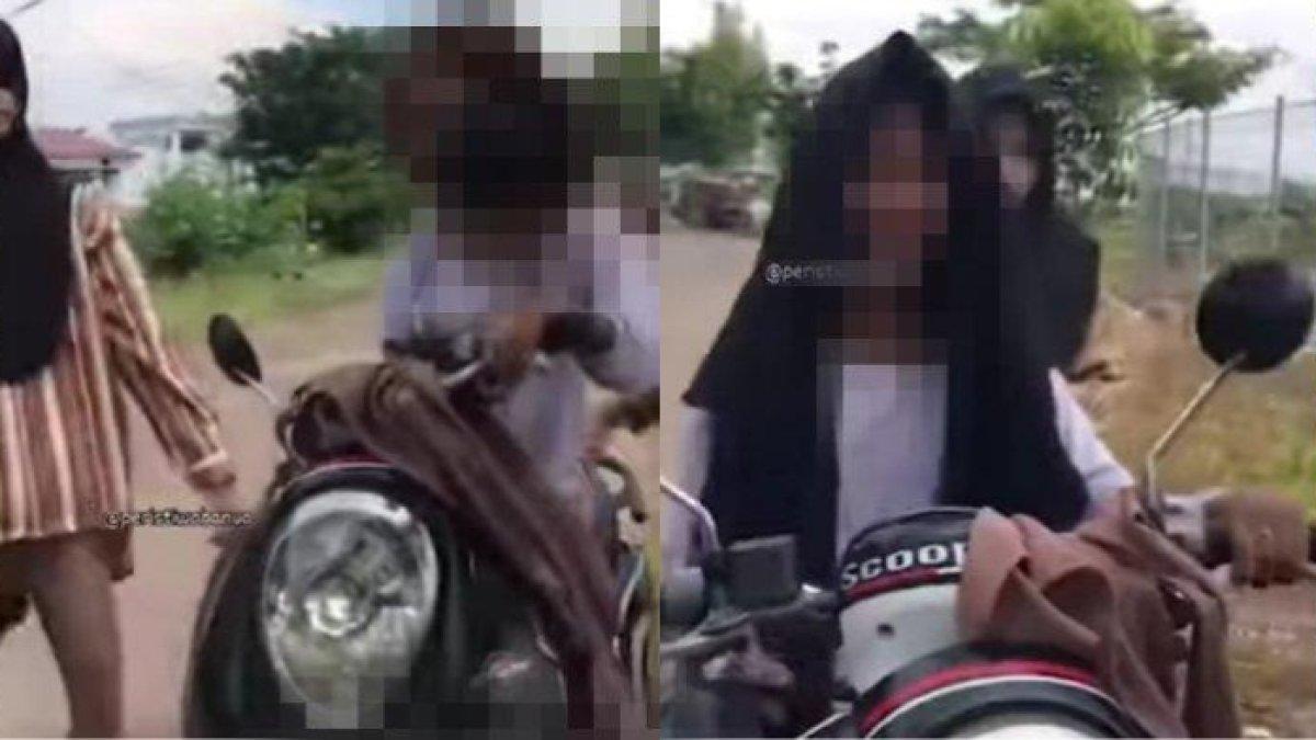 Detik-detik gadis remaja di Kalimantan Selatan jadi korban bullying teman, kunci motor disita, jilbab ditarik sampai lepas.