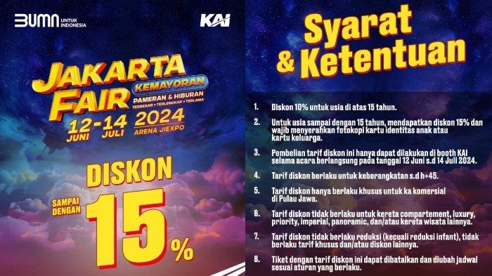 Diskon tiket kereta api sampai 15 persen di booth KAI Jakarta Fair 2024 di JIExpo Kemayoran