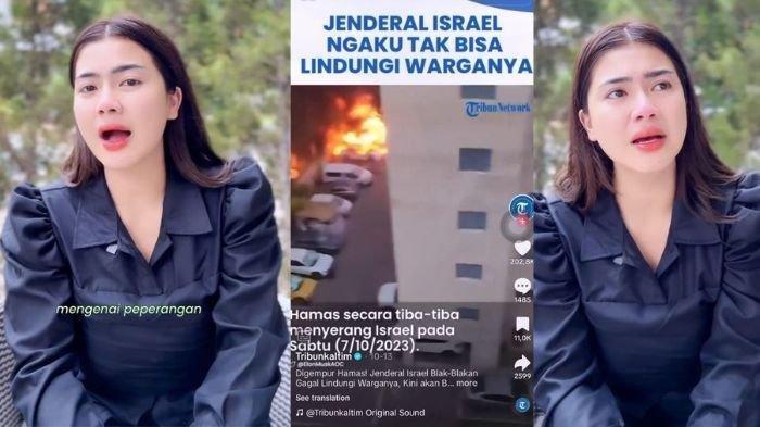 Felicya Angelista diduga pro Israel usai selipkan video Israel diserang Hamas, Selasa (7/11/2023).