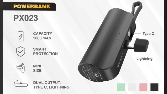 Gambar LENYES PX023 5000mAh Mini Powerbank.