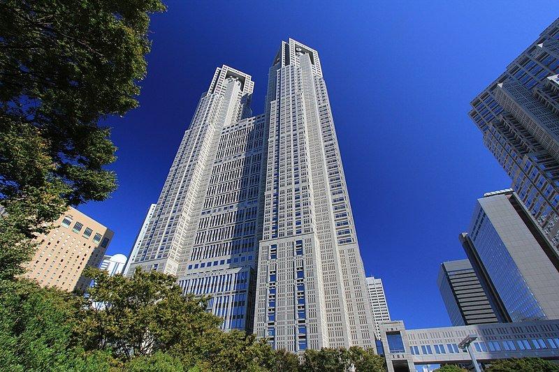Gedung Pemerintahan Metropolitan Tokyo, satu tempat wisata terbaik di Shinjuku Tokyo Jepang.