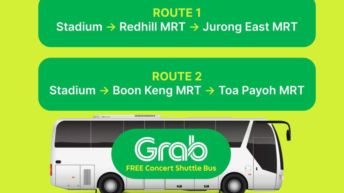 Grab Shuttle di Singapura yang bisa kamu naiki secara gratis setelah nonton konser.