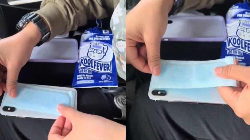 Video viral memperlihatkan seorang wanita yang menempelkan plester kompres demam pada ponselnya yang terlalu panas (overheat).