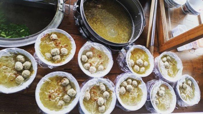 Hidangan bakso Wonogiri di warung Mie Ayam Bakso Barokah Wonogiri.