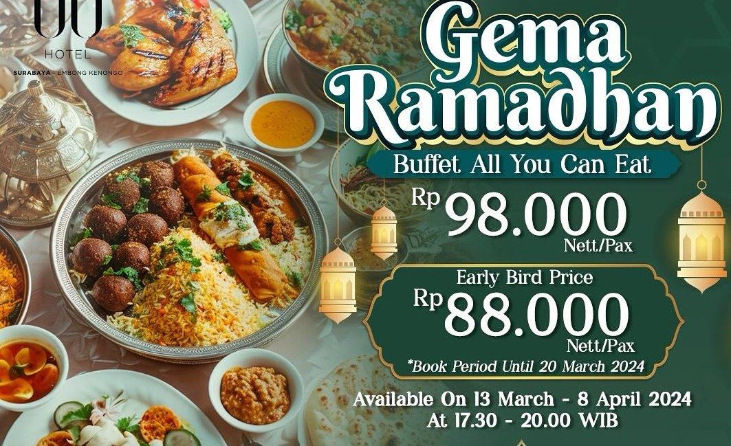 Hotel 88 Embong Kenongo, satu hotel di Surabaya Jawa Timur yang menawarkan paket bukber all you can eat Ramadan 2024.