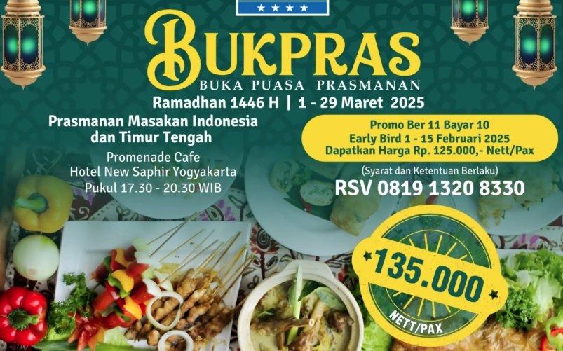 Hotel New Sphire Yogyakarta, salah satu hotel yang menawarkan promo bukber all you can eat di Jogja