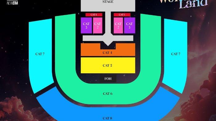 Ilustrasi layout konser Wonderland JKT48 13th Anniversary Concert & Sousenkyo Annoucement