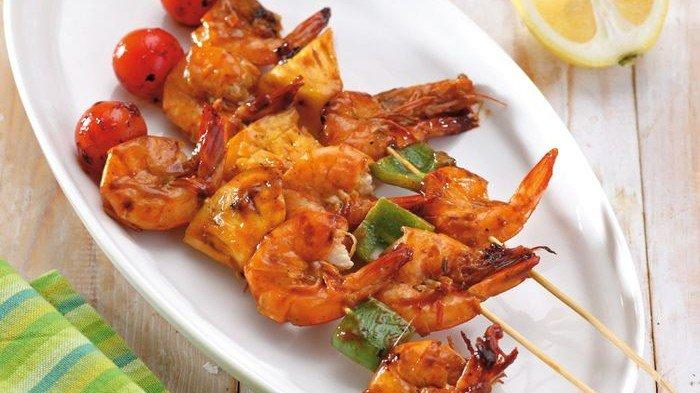Ilustrasi udang bakar saus barbeque.
