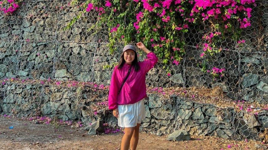 Indah Lorian, backpacker Indonesia yang sedang berada di India.