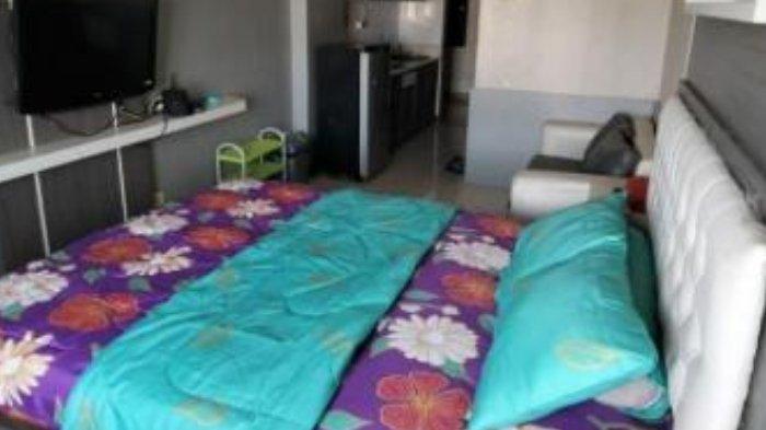 Kamar penginapan di Apartemen Suhat Malang, Jawa Timur.
