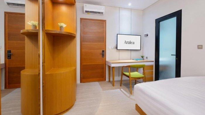 Kamar penginapan di Aralea Coliving Denpasar, Bali.