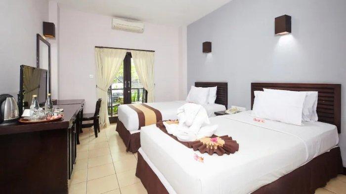 Kamar penginapan di Hotel Grand Santhi Denpasar, Bali.
