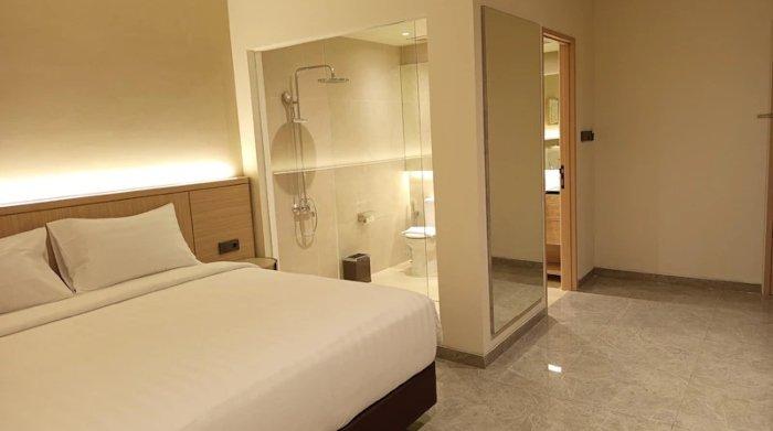 Kamar penginapan di Ow! Hotel Boutique Kemayoran, Jakarta Pusat.