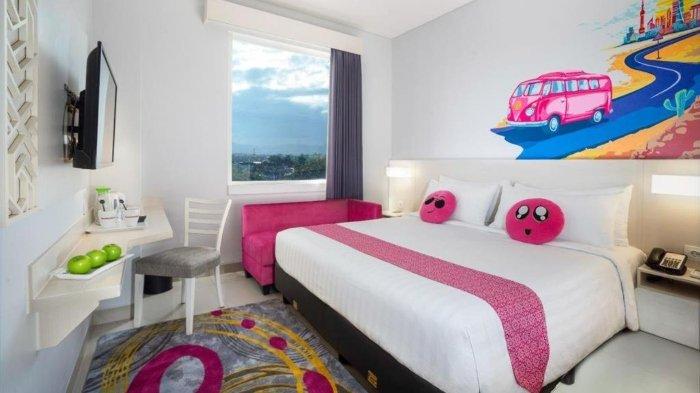 Kamar penginapan di favehotel Malang, Jawa Timur.