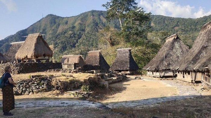 Kampung Adat Wologai, Desa Wologai Tengah, Kecamatan Detusoko, Kabupaten Ende, NTT, Senin, (9/10/2023), termasuk ramai dikunjungi wisatawan mancanegara dan Nusantara.