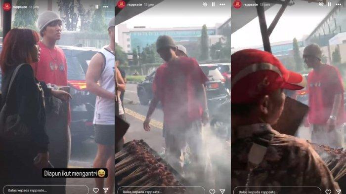 Kolase foto Ji Chang Wook, aktor asal Korea Selatan saat jajan sate di warung Sate RSPP H. Romli/Pak Muri.