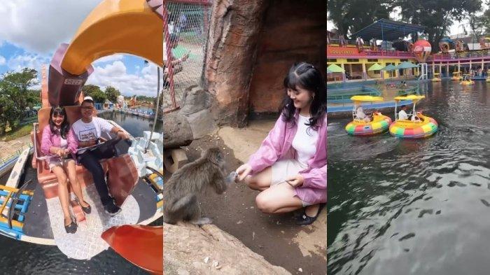 Kolase keseruan di area wisata New Wisata Wendit Kota Malang, Jawa Timur.