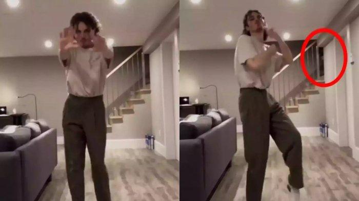 Kolase pria joget TikTok ada penampakan. Viral mata jeli netizen yang berhasil melihat ada penampakan muncul di belakang TikToker saat joget TikTok.